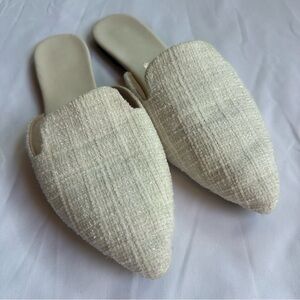 Women’s Cream Textured Slip-On Mules - SHEIN